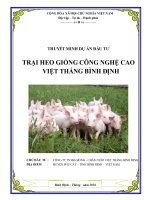 Lập dự án trang trại heo giống công nghệ cao