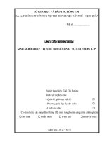 SKKN KINH NGHIỆM DUY TRÌ sĩ số TRONG CÔNG tác CHỦ NHIỆM lớp 