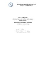 YÊU CẦU BỔ SUNG ĐỂ CÔNG NHẬN CÁC PHÒNG THỬ NGHIỆM LĨNH VỰC HÓA
