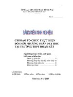 SKKN CHỈ đạo tổ CHỨC THỰC HIỆN đổi  mới PHƯƠNG PHÁP dạy học ở TRƯỜNG THPT đoàn kết 