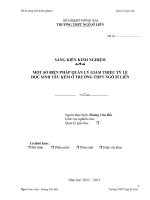 SKKN một số biện pháp quản lý giảm thiểu tỷ lệ học sinh yếu kém ở trường THPT ngô sĩ liên 