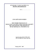 SKKN một số biện pháp quản lý nhằm nâng cao chất lượng giáo dục đạo đức học sinh trường THPT định 