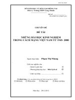 SKKN những bài học kinh nghiệm  trong cách mạng việt nam  từ 1945 đến năm 2000 