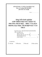 SKKN góp THÊM một số ý KIẾN về PHƯƠNG PHÁP đọc – HIỂU văn bản TRONG dạy học TÍCH hợp NGỮ văn THCS   copy   copy 