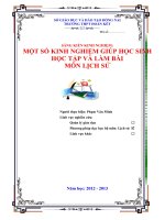SKKN một số KINH NGHIỆM GIÚP học SINH học tập và làm bài môn LỊCH sử 