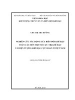 Nghiên cứu tác động của biến đổi khí hậu toàn cầu đến một số cực trị khí hậu và hiện tượng khí hậu cực đoan ở việt nam