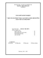 SKKN một sồ GIẢI PHÁP NÂNG CAO CHẤT LƯỢNG bồi DƯỠNG GIÁO VIÊN ở tổ bộ môn 