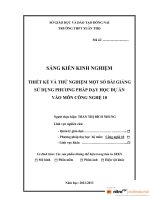 SKKN THIẾT kế và THỬ NGHIỆM một số bài GIẢNG sử DỤNG PHƯƠNG PHÁP dạy học dự án vào môn CÔNG NGHỆ 10 