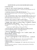 CHUYÊN ĐỀ VIẾT LẠI CÂU LUYỆN THI THPT QUỐC GIA 2016