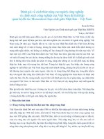 Đánh giá về cách thức nâng cao ngành công nghiệp và chính sách công nghiệp của Việt Nam để thiết lập quan hệ đối tác Monozukuri thực chất giữa Nhật Bản  Việt Nam