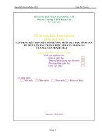 SKKN vận DỤNG kết hợp một số PHƯƠNG PHÁP dạy học TÍCH cực để TIẾP cận tác PHẨM CHIẾC THUYỀN NGOÀI XA của NGUYỄN MINH CHÂU 