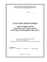 sáng kiến kinh nghiệm một số biện pháp giáo dục kỹ năng sống cho học sinh khiếm thị  lớp 2 