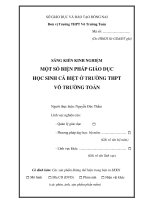 sáng kiến kinh nghiệm một số biện pháp giáo dục học sinh cá biệt ở trường THPT võ trường toản 