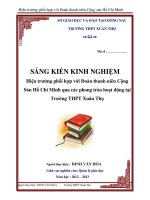 sáng kiến kinh nghiệm hiệu trưởng phối hợp với đoàn thanh niên cộng sản hồ chí minh qua các phong trào hoạt động tại trường THPT xuân thọ 