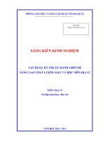 SKKN   vận dụng kĩ thuật mảnh ghép để nâng cao chất lượng dạy học môn địa lý