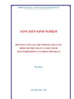 SKKN   phát huy năng lực học sinh qua quan sát hình ảnh trực quan và trải nghiệm đóng vai trong môn địa lý 