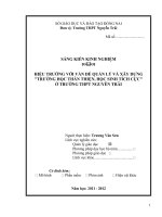 sáng kiến kinh nghiệm hiệu trưởng với vấn đề quản lý và xây dựng trường học thân thiện, học sinh tích cực ở trường THPT nguyễn trãi 