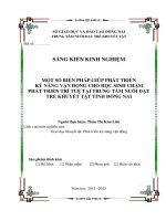 sáng kiến kinh nghiệm một số BIỆN PHÁP GIÚP PHÁT TRIỂN kỹ NĂNG vận ĐỘNG CHO học SINH CHẬM PHÁT TRIỂN TRÍ TUỆ tại TRUNG tâm NUÔI dạy TRẺ KHUYẾT tật TỈNH ĐỒNG NAI 