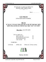 skkn sử DỤNG văn bản THƠ LIÊN QUAN để hỗ TRỢ đọc HIỂU, KIỂM TRA ĐÁNH GIÁ TRONG dạy học NGỮ văn THPT 