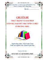 skkn THỰC TRẠNG và GIẢI PHÁP GIÁO dục đạo đức học SINH cá BIỆT ở TRƯỜNG THPT 