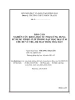 skkn sử DỤNG VIDEO CLIP TRONG dạy học địa lí 10 CHỦ đề vũ TRỤ, hệ mặt TRỜI, TRÁI đất