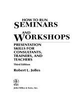 How to run seminars  workshops presentation skills for consultants, trainers and teachers 
