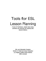 Tools for ESL lesson planning 