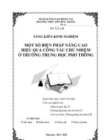 sáng kiến ninh nghiệm một số BIỆN PHÁP NÂNG CAO HIỆU QUẢ CÔNG tác CHỦ NHIỆM ở TRƯỜNG TRUNG học PHỔ THÔNG 