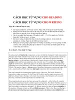 Cách học từ vựng cho reading và writing