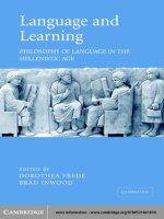 Greek philosophy   frede (ed), language and learning1  philosophy of language in the hellenisti 