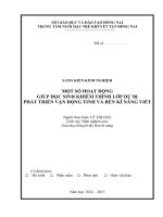 sáng kiến kinh nghiệm một số HOẠT ĐỘNG GIÚP học SINH KHIẾM THÍNH lớp dự bị PHÁT TRIỂN vận ĐỘNG TINH VÀ RÈN KĨ NĂNG VIẾT 