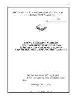 skkn hiệu trưởng chỉ đạo giáo viên chủ nhiệm phối hợp hoạt động với cha mẹ học sinh ở trường THPT xuân mỹ 