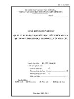 sáng kiến kinh nghiệm quản lý giáo dục đạo đức học viên chưa ngoan tại trung tâm giáo dục thường xuyên vĩnh cửu 