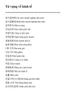 Từ vựng tiếng hàn kinh tế