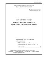 sáng kiến kinh nghiệm một số PHƯƠNG PHÁP GIẢI hệ PHƯƠNG TRÌNH đại số 