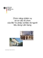 Chức năng nhiệm vụ và cơ cấu tổ chức của Bộ Tư pháp và Bảo vệ người tiêu dùng Liên bang