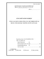 sáng kiến kinh nghiệm    NÂNG CAO CHẤT LƯỢNG CÔNG tác CHỦ NHIỆM lớp tại TRUNG tâm GIÁO dục THƯỜNG XUÊN XUÂN lộc 
