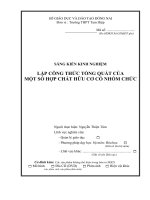 skkn lập CÔNG THỨC TỔNG QUÁT của hợp CHẤT hữu cơ có NHÓM CHỨC 