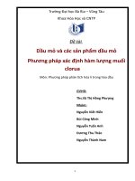 Phương pháp xác định hàm lượng muối clorua