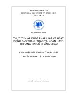 Luận văn tốt nghiệp cử nhân luật kinh tế về pháp luật về hoạt động bao thanh toán tại ngân hàng thực tiễn áp dụng