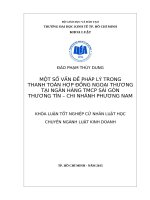 Luận văn tốt nghiệp cử nhân luật kinh tế về một số vấn đề pháp lý trong thanh toán hợp đồng ngoại thương tại ngân hàng  Giải pháp hạn chế rủi ro