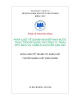 Luận văn tốt nghiệp cử nhân luật kinh tế về pháp luật về doanh nghiệp nhà nước thực tiễn áp dụng