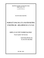 Nghi lễ tang ma của người mường ở mường bi   hòa bình xưa và nay 