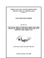 ĐỀ TÀI VẬN DỤNG KỸ NĂNG SÁNG TẠO TRONG DẠY HỌC VẬT LÍ