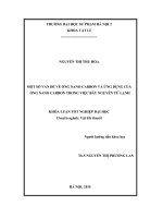 Một số vấn đề về ống nano cacrbon và ứng dụng của ống nano carbon trong việc bẫy nguyên tử lạnh 