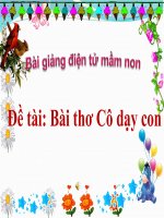 Bài giảng điện tử mầm non lớp Chồi đề tài Bài thơ Cô dạy con