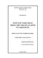 Ngôn ngữ nghệ thuật trong tiểu thuyết gia đình của khái hưng 