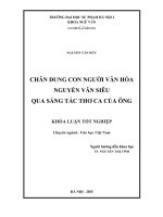 Chân dung con người văn hóa nguyễn văn siêu qua sáng tác thơ ca của ông 