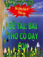Bài giảng điện tử mầm non lớp Chồi đề tài Bài thơ Cô dạy con