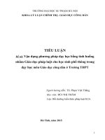 TIỂU LUẬN GIÁO DỤC CÔNG DÂN: Vận dụng phương pháp dạy học bằng tình huống nhằm Giáo dục pháp luật cho học sinh phổ thông trong dạy học môn Giáo dục công dân ở Trường THPT
